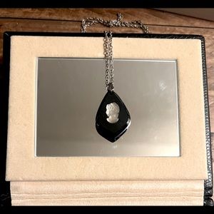 Black cameo necklace
